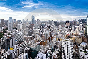 Tokyo Skyline / cityscape, cityscpae modern office building vie photo