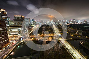 Tokyo Skyline at night from the imperial palace