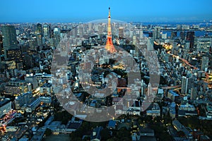 Tokyo skyline night, Japan