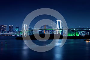 Tokyo skyline with Rainbow bridge and Tokyo tower. Tokyo, Japan