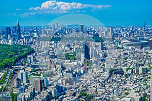 Tokyo skyline seen from the Shibuya Sky