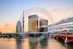 Tokyo skyline on the Sumida River