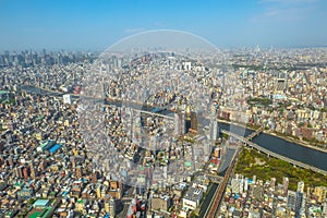 Tokyo skyline and Sumida River