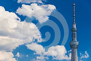 Tokyo Skytree with clouds
