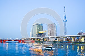 Tokyo Skytree landmark and Sumida river