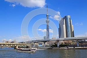 Tokyo Skytree and Sumida river in Tokyo