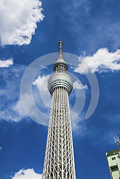 Tokyo Skytree with clouds