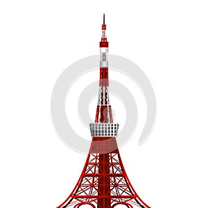 Tokyo Tower in japan, vector Illustration, Japanese famous place and landmark, travel concept