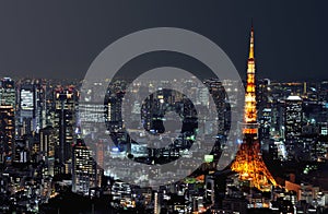 Tokyo tower at night