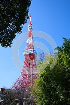 The Tokyo Tower,Red Steel Structure. is a communications and observation tower in the Shiba-koen district of Minato, Tokyo, Japan