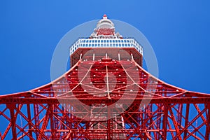 The Tokyo Tower,Red Steel Structure. is a communications and observation tower in the Shiba-koen district of Minato, Tokyo, Japan