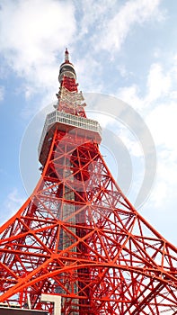 Tokyo tower red and white color .