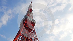 Tokyo tower red and white color .