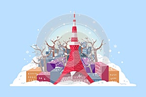 Tokyo tower in winter