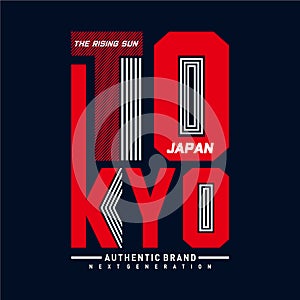 Tokyo typography tee design vector illustration