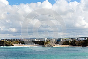 Tolcarne and Great Western beaches Newquay Cornwall UK