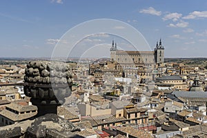 Toledo Alcazar views from a bell tower, fortress of the Spanish