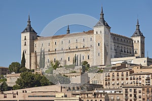 Toledo antique building fortification on the hill. Spain