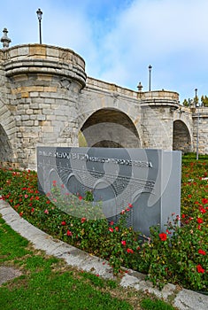 Toledo Bridge, 18th century, in Madrid Rio Park, Madrid, Spain