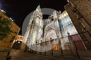 Toledo Cathedral By Night