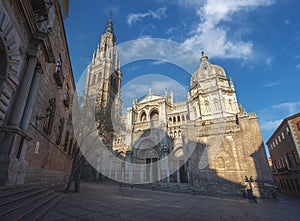 Toledo Cathedral at Plaza del Ayuntamiento Square - Toledo, Spain photo