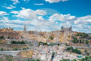 Toledo cityscape. Toledo is capital of province of Toledo 70 km south of Madrid, Spain. It was declared a World Heritage Site by