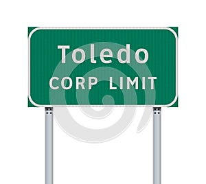 Toledo Corp Limit road sign photo