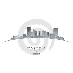 Toledo Ohio city silhouette white background