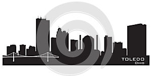 Toledo Ohio city skyline vector silhouette