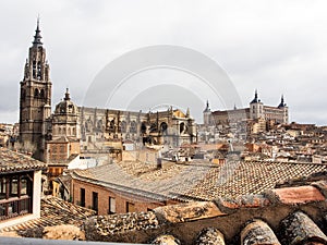 Toledo old city with blue sky