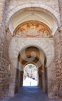 Toledo Puerta de bisagra door in Spain photo