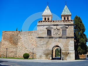 Toledo Puerta de bisagra door in Spain