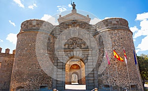 Toledo Puerta de bisagra door in Spain photo