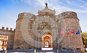 Toledo Puerta de bisagra door in Spain photo
