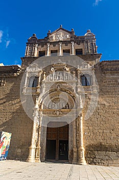 TOLEDO, SPAIN - APRIL 12, 2022: Architectural appearance of Museum of Santa Cruz