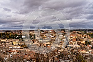 Toledo, Spain. View of the old city from the Royal Palace Alcazar