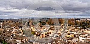 Toledo, Spain. View of the old city from the Royal Palace Alcazar