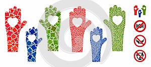 Tolerance hands Mosaic Icon of Trembly Parts
