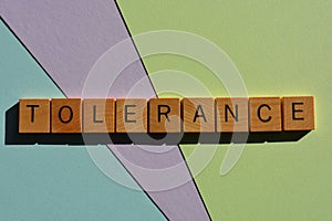 Tolerance, word as banner headline