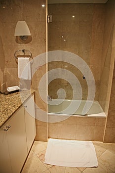 Toliet in bathroom made in marble