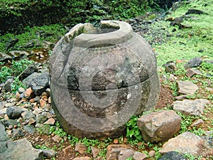 Toll Collector Stone Barrel Kept at the top of Naneghat