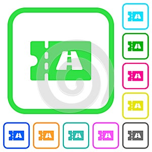 Toll discount coupon vivid colored flat icons