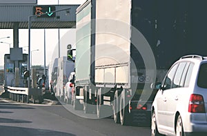 Toll gate on the highway