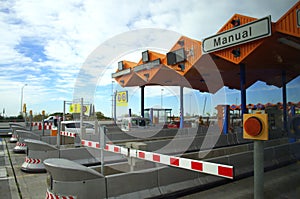 Toll gates on motorway