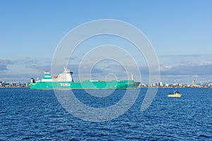 Toll shipping vessel sailing in the sea in Melbourne