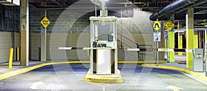Tollbooth in underground car park