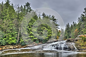 Tolliver Falls waterfall in Appalachian mountains in Autumn