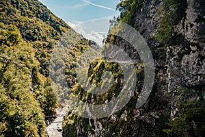 Tolmin Gorge Tolminska Korita, Triglav National Park, Slovenia, Europe.