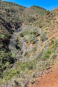 Hiking trail to waterfalls over river Caballos, Sierra de la Nieves National Park in Tolox, Malaga photo