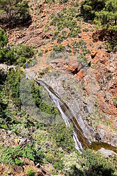 Hiking trail to waterfalls over river Caballos, Sierra de la Nieves National Park in Tolox, Malaga photo